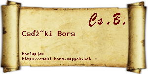 Csáki Bors névjegykártya